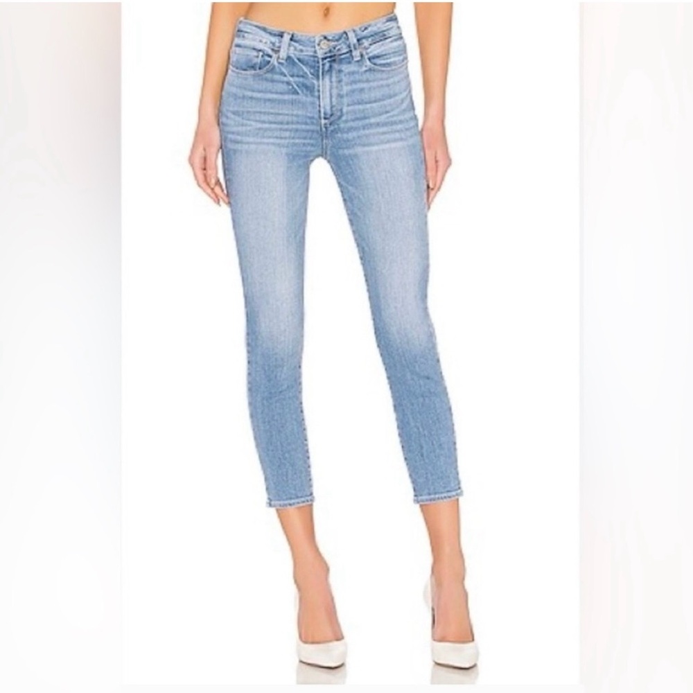 PAIGE Hoxton Crop High Rise Skinny Jeans Azul Light Wash Size 26 Women